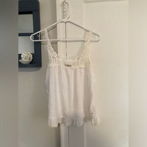 Abercrombie & Fitch White Lace-Trim Camisole